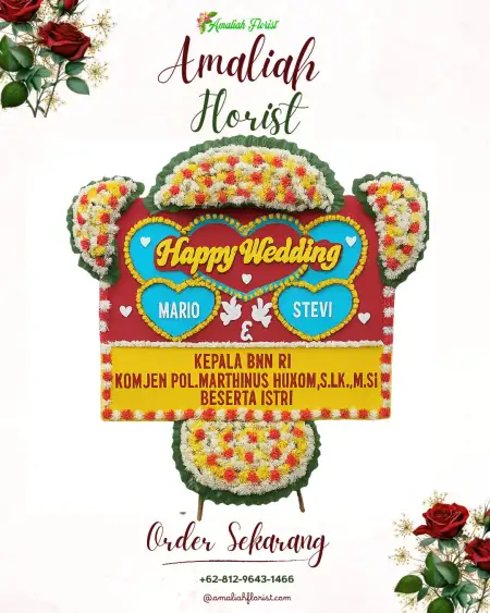 Papan Bunga Pernikahan Belida Darat
